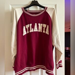 New York Popular Maroon and White Sweatshirt